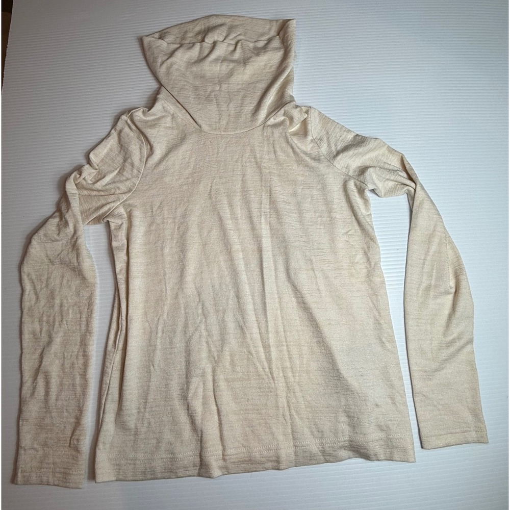 Banana Republic‎ Luxe Spun Turtleneck Top XS Long Sleeve Beige Soft